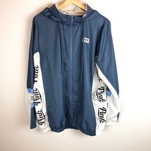 VICTORIA SECRET PINK WINDBREAKER FRONT ZIP JACKET